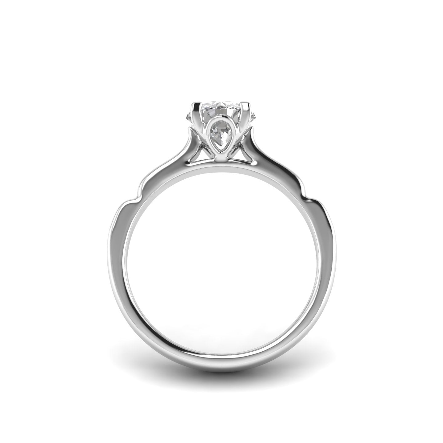 White Gold Studded 1 Carat Lab Grown Diamond Ring-G Color VS2 Clarity.
